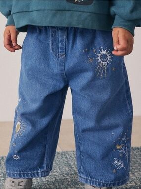 Next Kids' Celestial Crystal Embroidered Jeans sz 2-3T EUC $37R